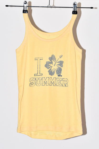 Débardeur "I ✿ summer" - Jaune
