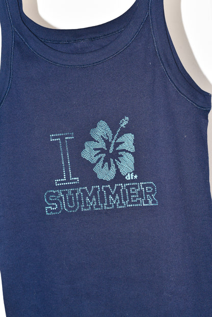 Débardeur "I ✿ summer" - Bleu Marine