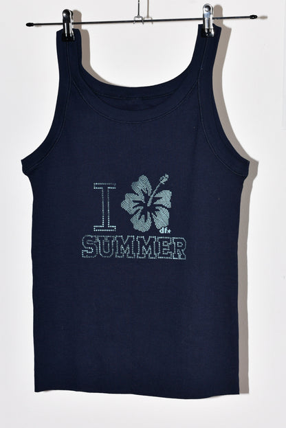 Débardeur "I ✿ summer" - Bleu Marine