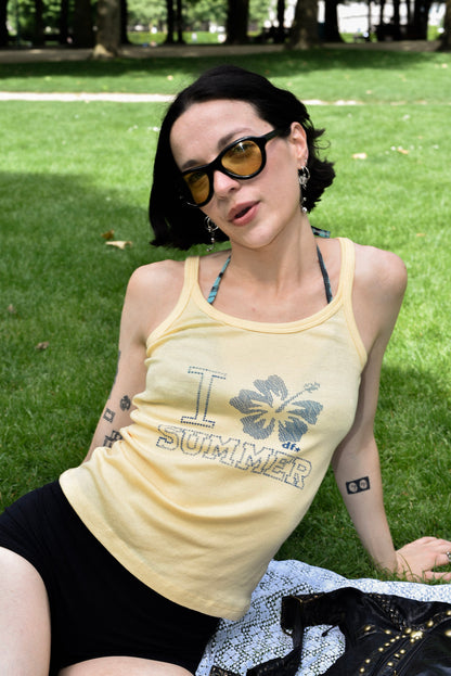 Débardeur "I ✿ summer" - Jaune