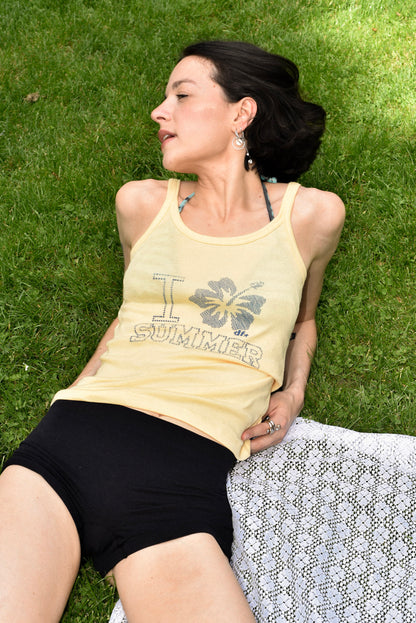 Débardeur "I ✿ summer" - Jaune